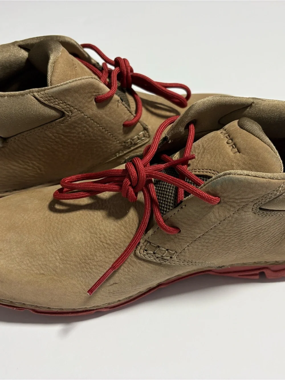 Rockport Men’s Chukka Shoes in Tan with Red Laces